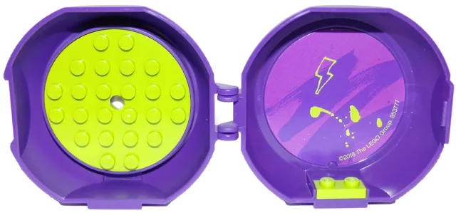 Container, Pod with Lime 6 x 6 Round Plate and Lime 1 x 2 Plate with Friends Pattern (Stickers) - Set 853777