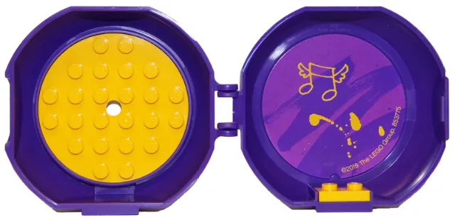 Container, Pod with Bright Light Orange 6 x 6 Round Plate and Bright Light Orange 1 x 2 Plate with Friends Pattern (Stickers) - Set 853775