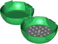 Container, Pod with Light Bluish Gray 6 x 6 Round Plate and Green 1 x 2 Plate with The LEGO Ninjago Movie Pattern (Sticker) and Hologram - Set 853899