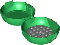 Container, Pod with Light Bluish Gray 6 x 6 Round Plate and Green 1 x 2 Plate with The LEGO Ninjago Movie Pattern (Sticker) and Hologram - Set 853899