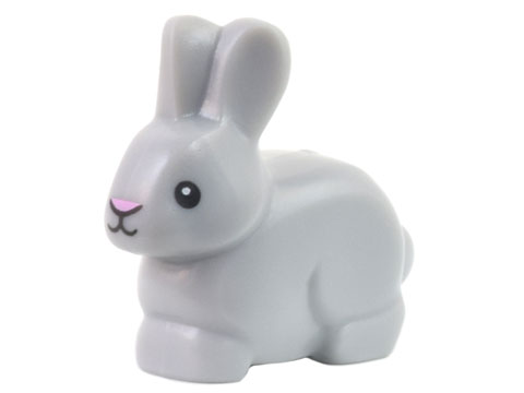 Bunny / Rabbit with Black Eyes with White Pupils, Bright Pink Nose Pattern