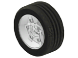 Wheel 81.6 x 34 Six Spoke with Black Tire 81.6 x 34 ZR Technic Straight Tread (2998 / 2997)