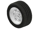 Wheel 81.6 x 34 Six Spoke with Black Tire 81.6 x 34 ZR Technic Straight Tread (2998 / 2997)