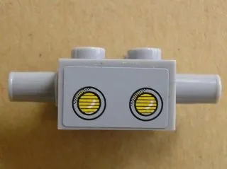 Brick, Modified 2 x 2 with Pins and Axle Hole and Headlights Pattern (Sticker) - Set 3831