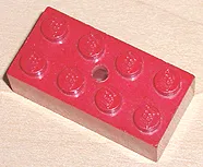 Brick 2 x 4 without Cross Supports, with Hole in Top