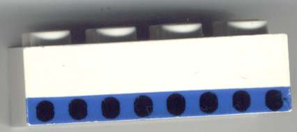 Brick 2 x 4 with Plane Windows 8 in Thin Blue Stripe Pattern