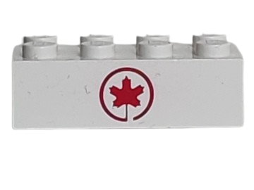 Brick 2 x 4 with Red Maple Leaf Air Canada Logo Pattern
