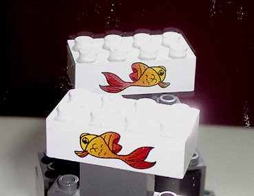 Brick 2 x 4 with Fish Pattern on Both Sides (Stickers) - Set 4178