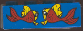 Brick 2 x 4 with Two Fish Pattern (Sticker) - Set 4165
