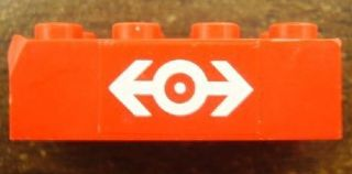 Brick 2 x 4 with Train Logo White Pattern (Sticker) - Set 4563