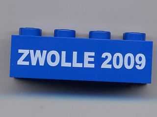 Brick 2 x 4 with Zwolle 2009 Pattern