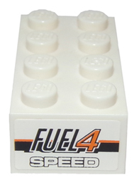 Brick 2 x 4 with 'FUEL4 SPEED' Logo Pattern on Both Ends (Stickers) - Set 8147