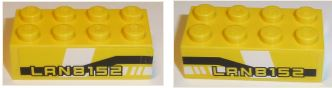 Brick 2 x 4 with 'LAN8152' on Black and White Pattern on Both Sides (Stickers) - Set 8152