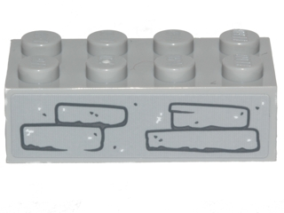 Brick 2 x 4 with Stones Pattern (Sticker) - Set 75200