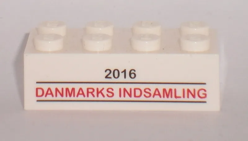 Brick 2 x 4 with '2016 DANMARKS INDSAMLING' Pattern