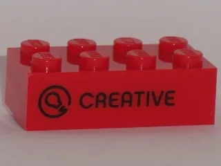 Brick 2 x 4 with Black 'CREATIVE' Pattern (Play Day 2018)