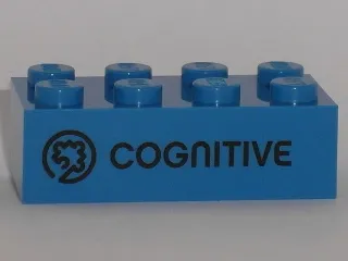 Brick 2 x 4 with Black 'COGNITIVE' Pattern (Play Day 2018)