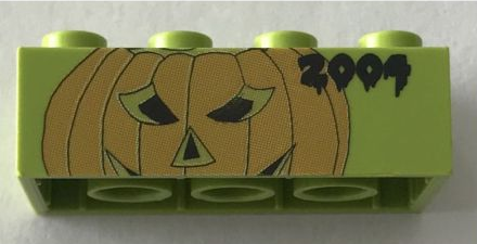 Brick 2 x 4 with Legoland Deutschland Halloween 2004 Pumpkin Pattern 2 of 3