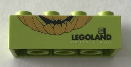 Brick 2 x 4 with Legoland Deutschland Halloween 2004 Pumpkin Pattern 3 of 3