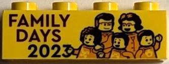 Brick 2 x 4 with 'FAMILY DAYS 2023' Pattern