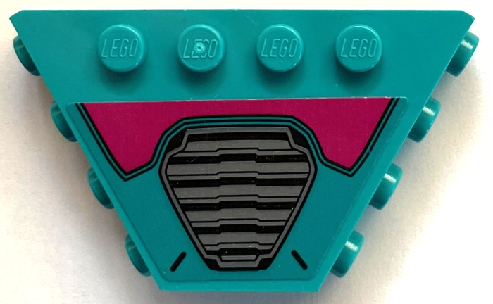 Tipper End Flat without Pins with Black and Dark Bluish Gray Air Intake Grille and Magenta Panel Pattern (Sticker) - Set 76255