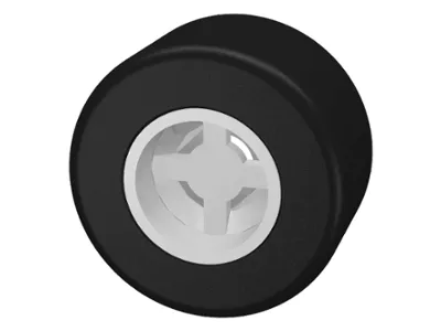 Wheel 8mm D. x 9mm for Slicks, Hole Notched for Wheels Holder Pin with Black Tire Smooth Small Wide Slick (30027b / 30028)