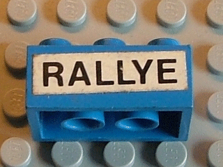 Brick 2 x 3 with 'RALLYE' Pattern (Sticker) - Set 619