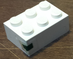 Brick 2 x 3 with Green Rectangle Pattern (Sticker) - Set 1650-1