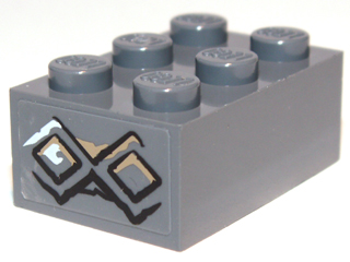 Brick 2 x 3 with Diamond Bricks with White Highlights on One Diamond Pattern on End (Sticker) - Set 9473