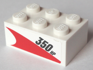 Brick 2 x 3 with '350 HP' Pattern Model Right Side (Sticker) - Set 60005
