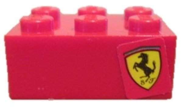 Brick 2 x 3 with Ferrari Logo Pattern Model Right Side (Sticker) - Set 8671