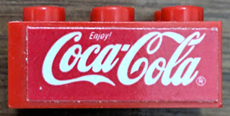 Brick 2 x 3 with White Coca-Cola Logo Pattern (Stickers) - Set 4071