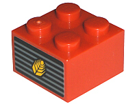 Brick 2 x 2 with Wheat Spike on Grille Pattern (Sticker) - Set 7634