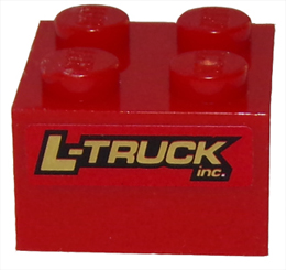Brick 2 x 2 with 'L-TRUCK inc.' Pattern on Both Sides (Stickers) - Set 8147