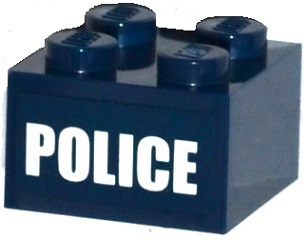 Brick 2 x 2 with White 'POLICE' Pattern (Sticker) - Set 60068