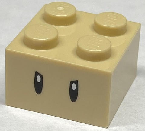 Brick 2 x 2 with Black Angry Eyes with White Pupils Pattern (Super Mario Poison Mushroom)