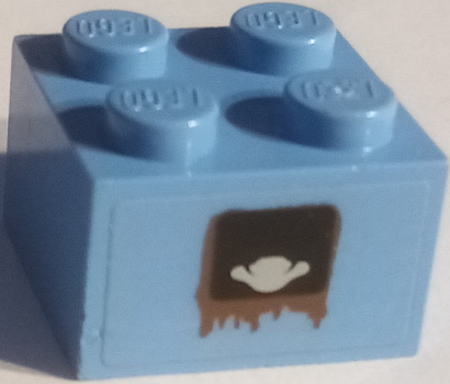 Brick 2 x 2 with Fuel (Gas) Cap Pattern (Sticker) - Set 8677