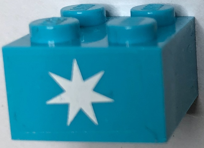 Brick 2 x 2 with Maersk Star Logo Pattern (Sticker) - Set 10241