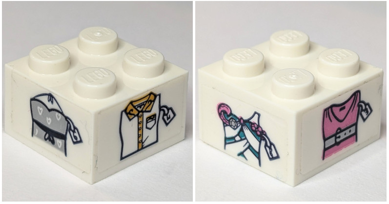 Brick 2 x 2 with Clothes, Tops and Shirt with Price Tags Pattern on All Sides (Stickers) - Set 41427