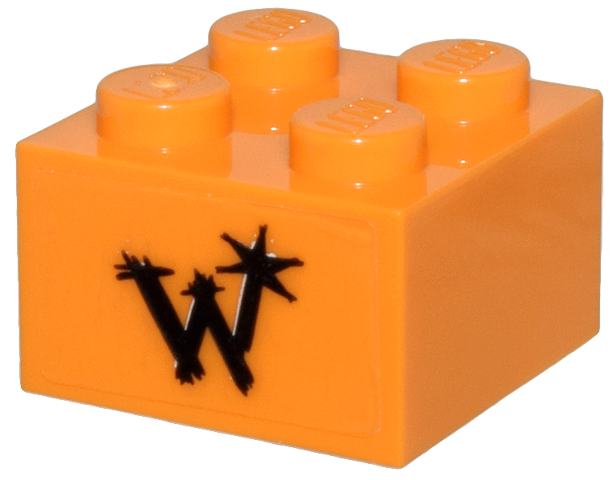 Brick 2 x 2 with Weasleys' Wizard Wheezes Logo Letter W and Star Pattern (Sticker) - Set 76437