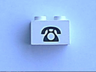 Brick 1 x 2 with Telephone Pattern