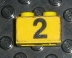 Brick 1 x 2 with Black Number 2 Pattern (Sticker) - Set 374-1