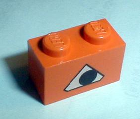Brick 1 x 2 with Pumpkin Jack O' Lantern Eye Pattern