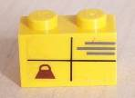 Brick 1 x 2 with Parcel with Weight Pattern (Sticker) - Set 2150