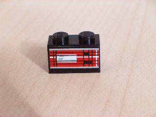 Brick 1 x 2 with Taillight Pattern Model Right Side (Sticker) - Set 8280