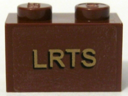 Brick 1 x 2 with Gold 'LRTS' Pattern (Sticker) - Set 10194