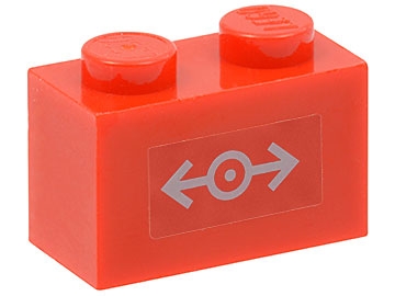 Brick 1 x 2 with Light Bluish Gray Train Logo Small Pattern (Sticker) - Set 7897