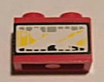 Brick 1 x 2 with Headlight Yellow Pattern (Sticker) - Set 8858-1