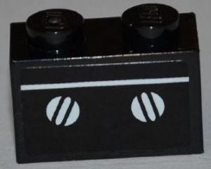 Brick 1 x 2 with White Line and Oven Knobs Pattern (Sticker) - Set 3833