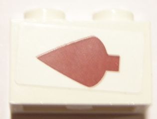 Brick 1 x 2 with Dark Red Arrow Pattern Left (Sticker) - Set 10240